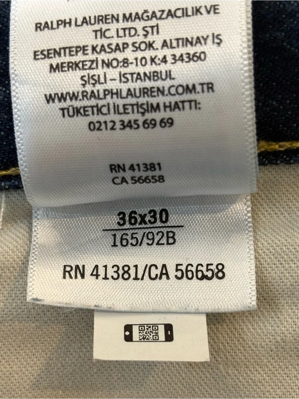 Polo Ralph Lauren Varick Jeans Slim Straight Dark Med Wash 36 X 30 100% Cotton